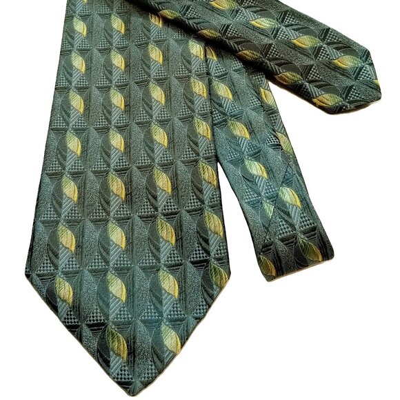 ERMENEGILDO ZEGNA Classic Tie Jacquard Flower Geometric 100% Silk Self-Tipped - Picture 8 of 9